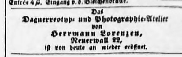 Lorenzen - Hamburger Nachrichten vom 05. 03. 1859 - Detail