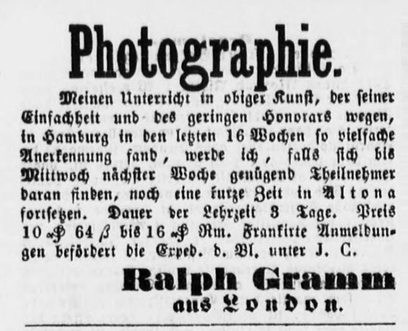 Annonce Lassen Altonaer Nachrichten 23.6.1860